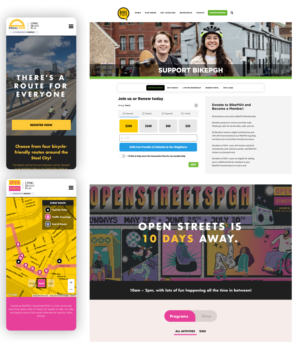 Website and marketing support for BikePgh.